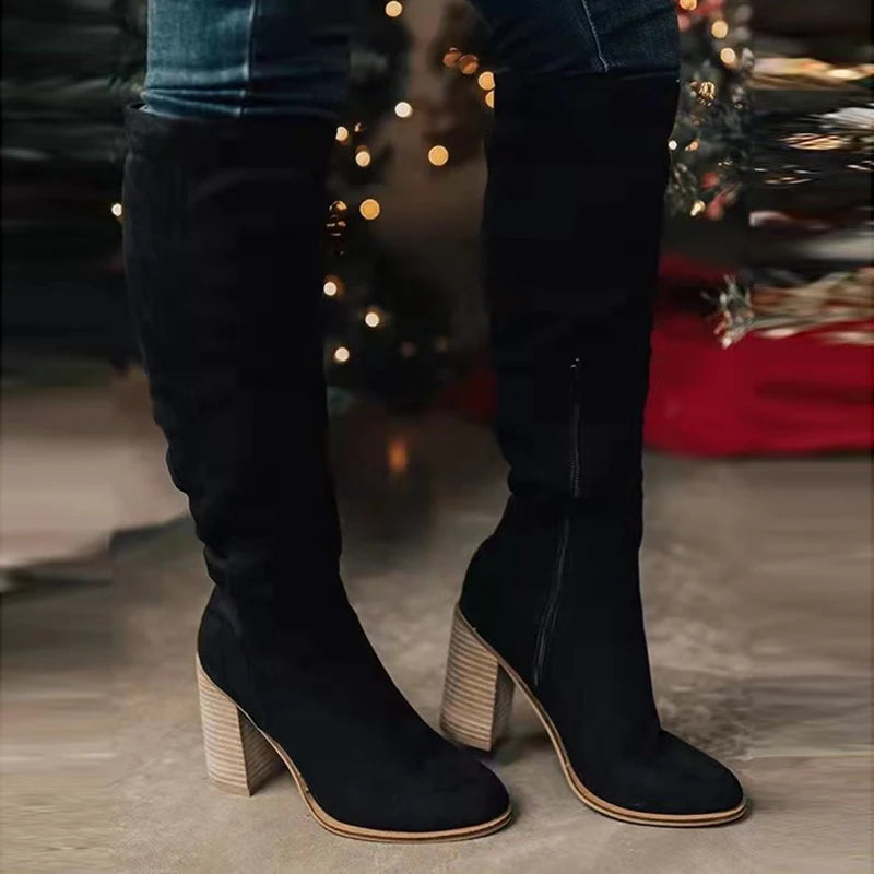 Taupe Suede Tall Boots