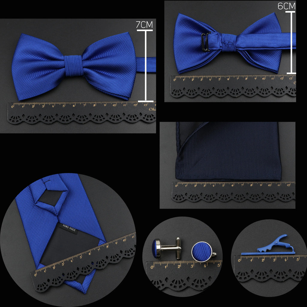 Men's Silk Tie, Bowtie Set Solid Color