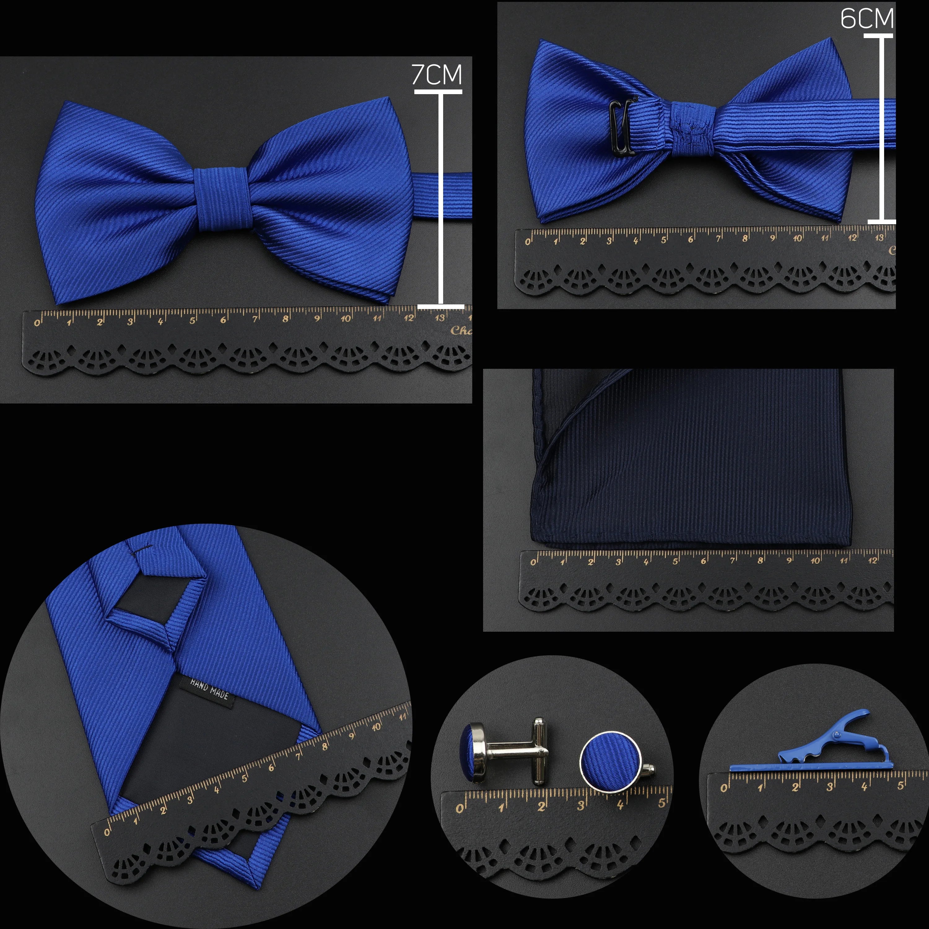 Men's Silk Tie, Bowtie Set Solid Color