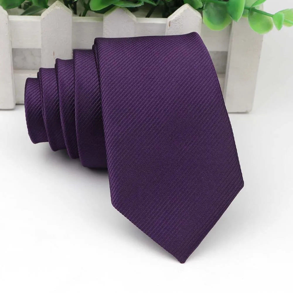 Men's Skinny Tie, Neckties Solid Color 2.5 inch